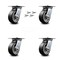 Service Caster 5 Inch Rubber on Aluminum Caster Set with Ball Bearings and Swivel Locks SCC SCC-35S520-RAB-BSL-4 - alternate 1